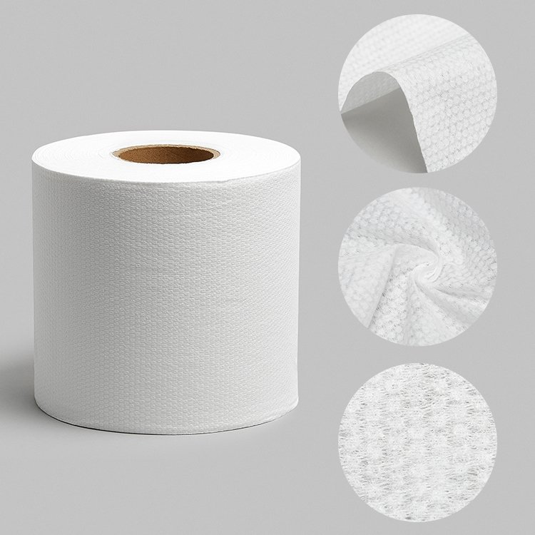 Biodegradable Flushable material woodpulp 100% cotton tissue bamboo fiber polyester and viscose spunlace nonwoven fabric roll
