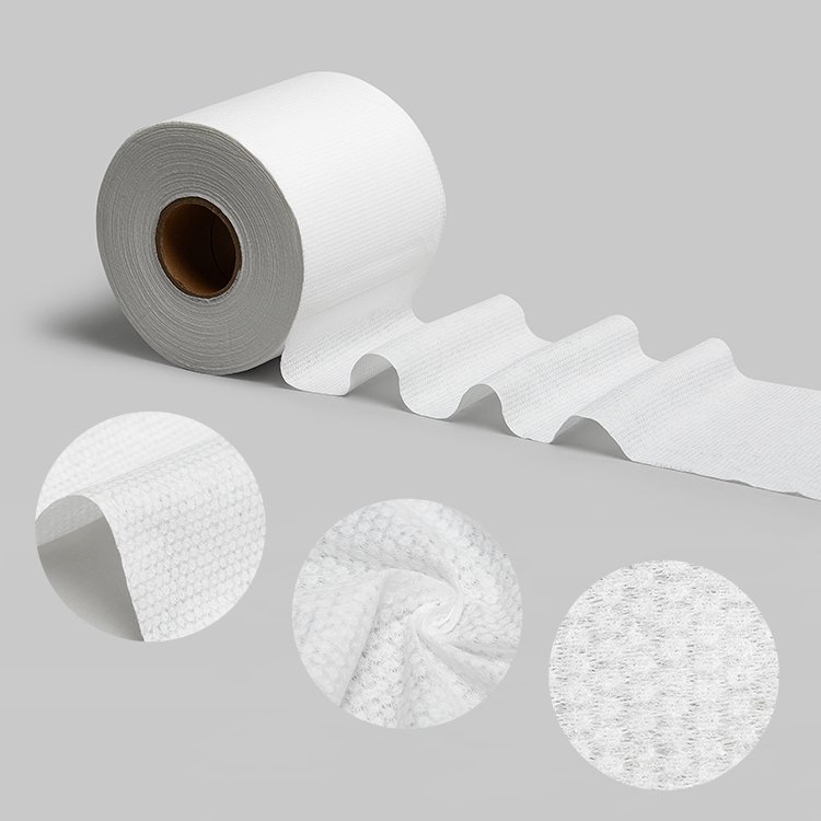Biodegradable Flushable material woodpulp 100% cotton tissue bamboo fiber polyester and viscose spunlace nonwoven fabric roll