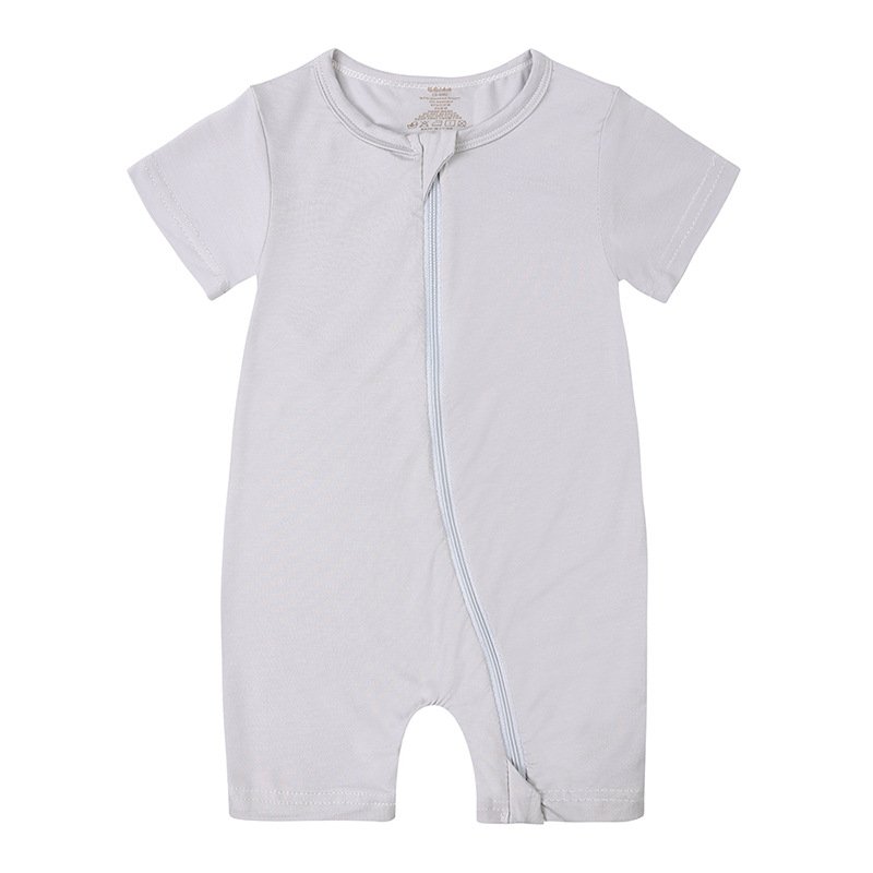 Qingli OEM ODM Blank Romper New Baby Summer Jumpsuit Newborn Bamboo Fiber Short Sleeve Thin Climbing Cotton Fabric Clothing
