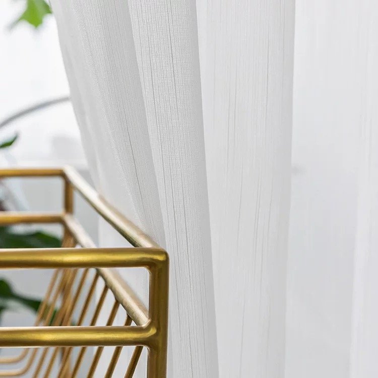 china manufacturer line chiffon sheer curtain fabric polyester