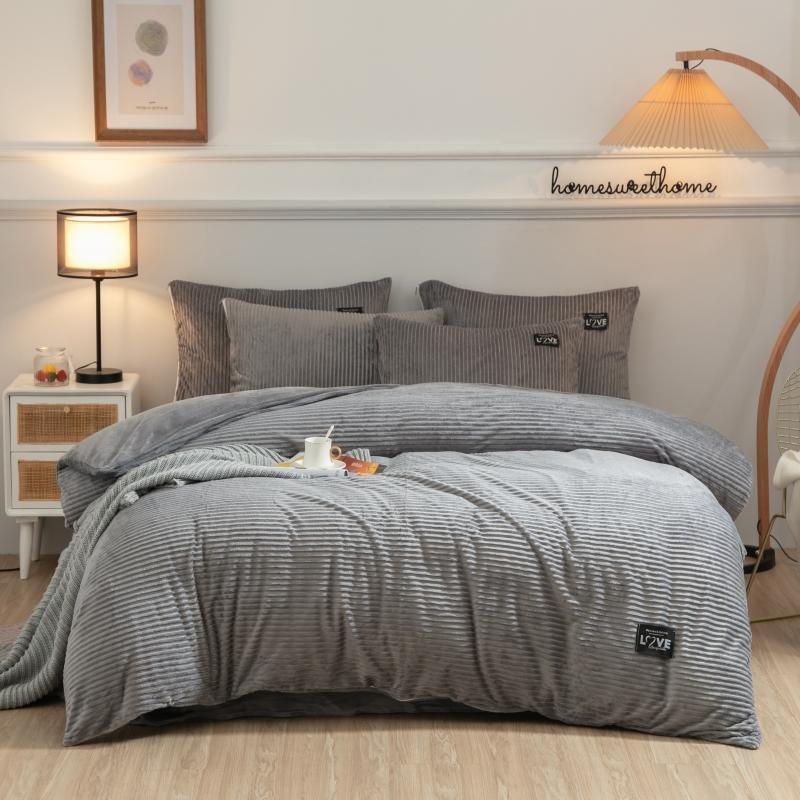 Ultra Soft Coral Quilt Set King Size Winter Bedding with Warmth Weighted Comfort Includes Sheet Pillowcase Duvet Cover