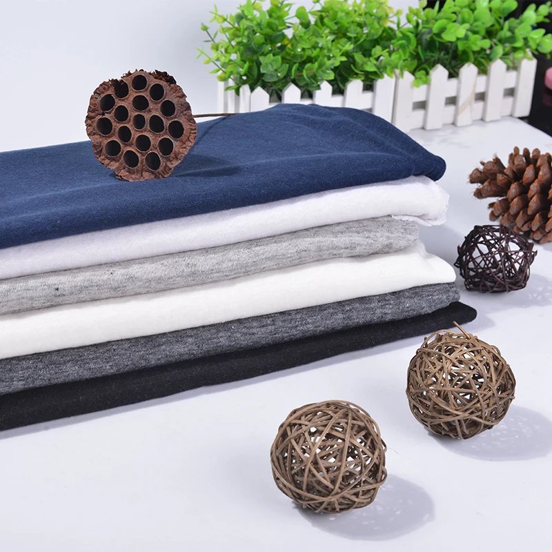 Multi color 150cm width in stock 170 gsm lightweight summer clothes knitted 100% pure linen jersey fabric for t-shirt