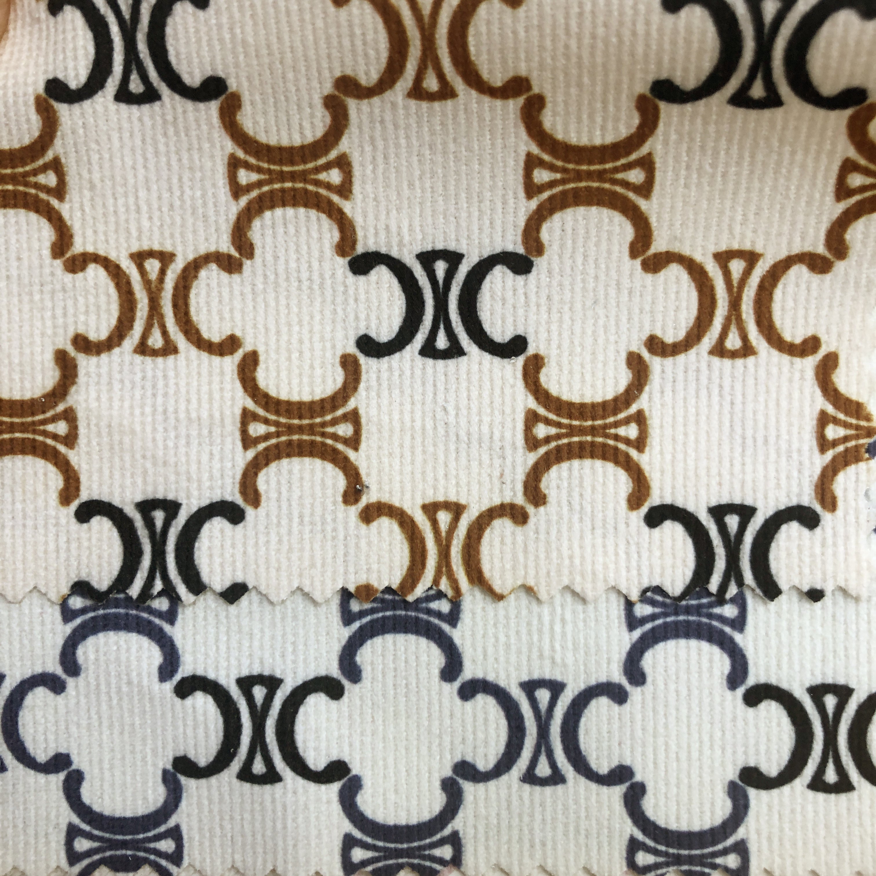 Fashion design pattern 100%polyester fabric print corduroy fabric for garment