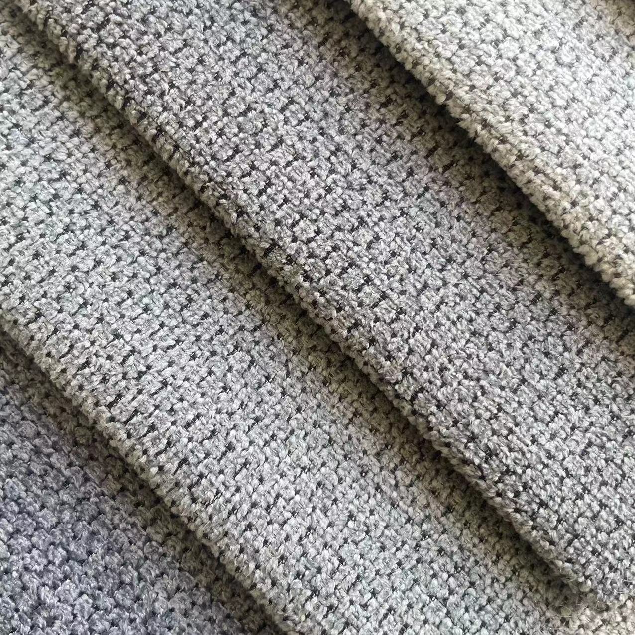 100%polyester faux chenille linen look unique pattern fabric for sofa, upholstery, home textile