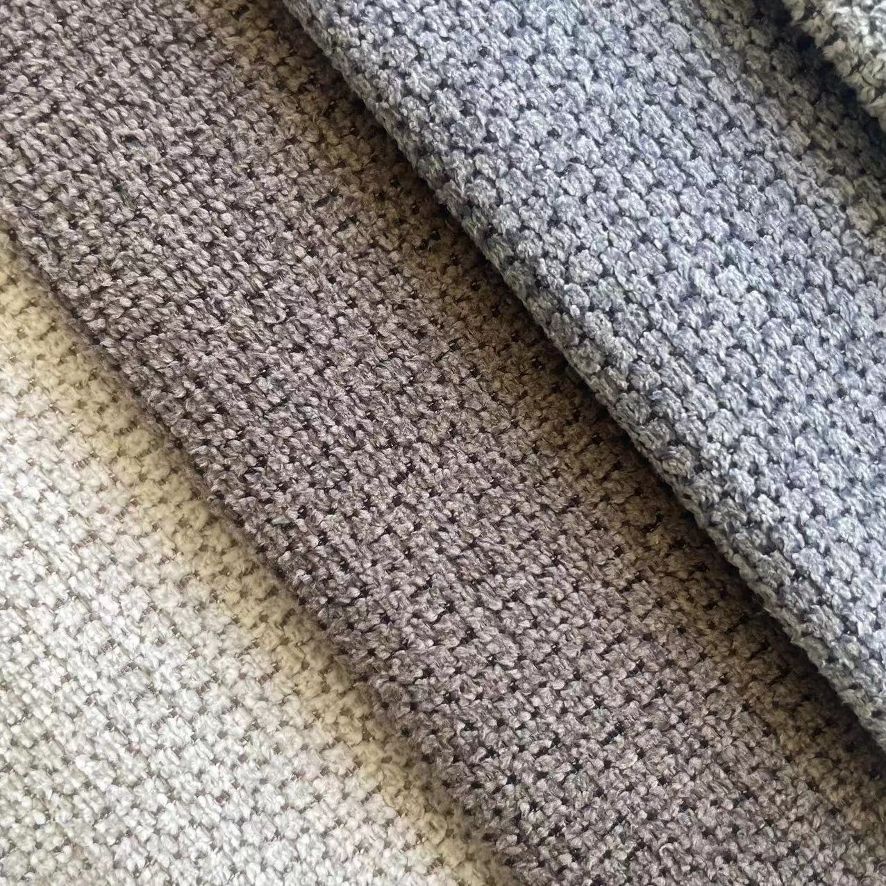 100%polyester faux chenille linen look unique pattern fabric for sofa, upholstery, home textile