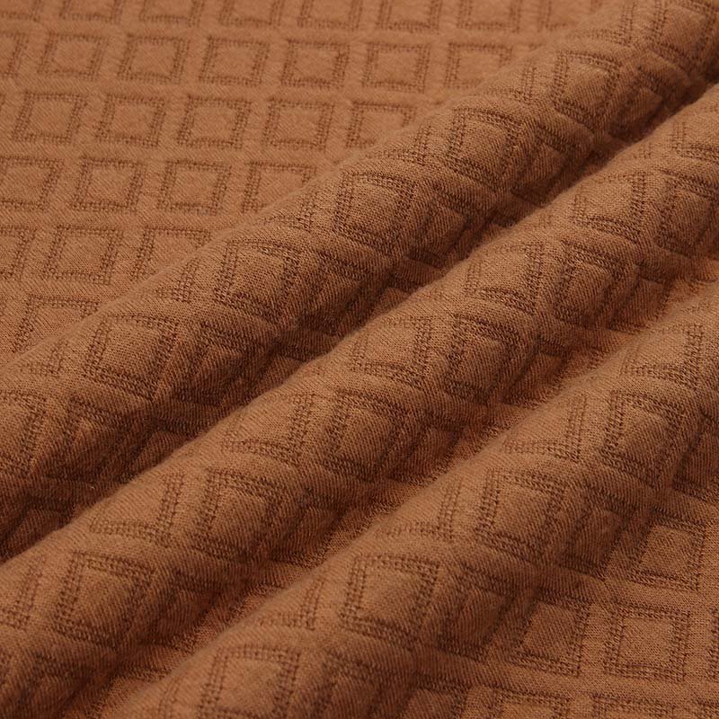 Knitted air layer checkered geometric diamond pattern pattern spot craft silk cotton jacquard fabric