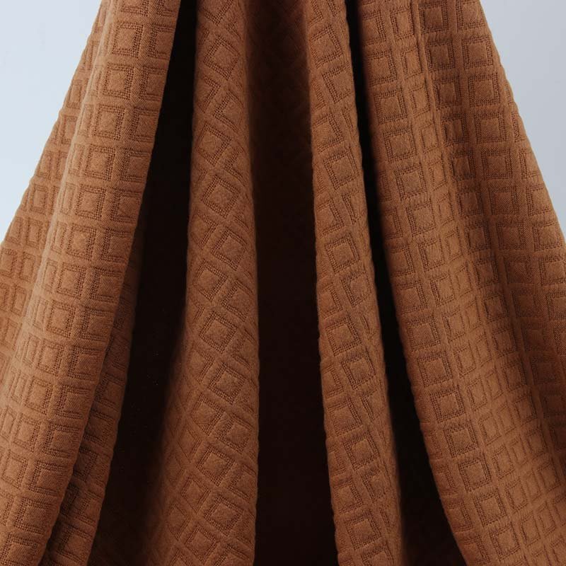 Knitted air layer checkered geometric diamond pattern pattern spot craft silk cotton jacquard fabric