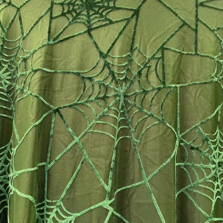 Wholesale burnout fabric keqiao high quality knitted soft handfeeling spider web burnout velvet fabric for dresses
