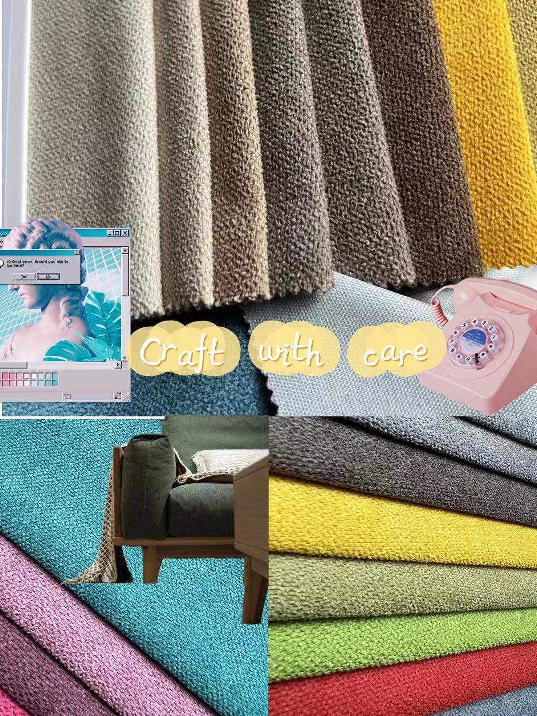 High end practical home textile polyester linen flannel fabric decorative fabric herringbone linen sofa fabric