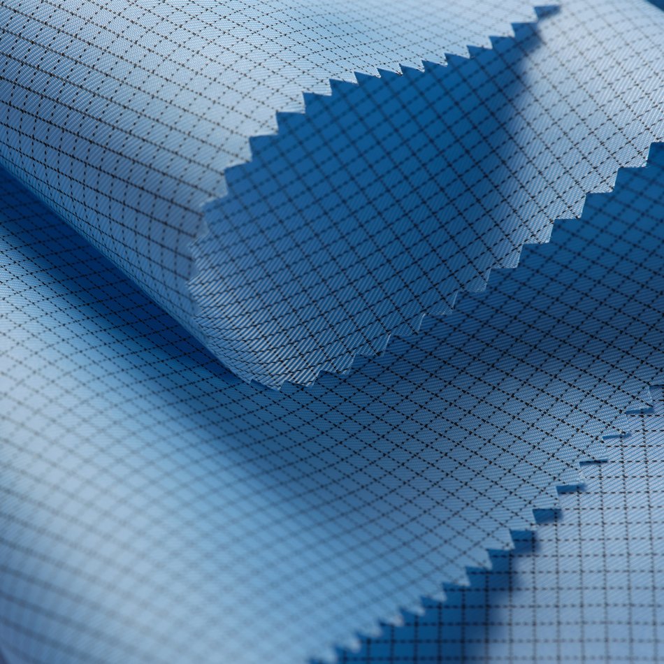 Nekron Anti-static Japanese Belltron Fiber Polyester Ultra-clean Ocean Blue Plaid Antistatic ESD Fabric