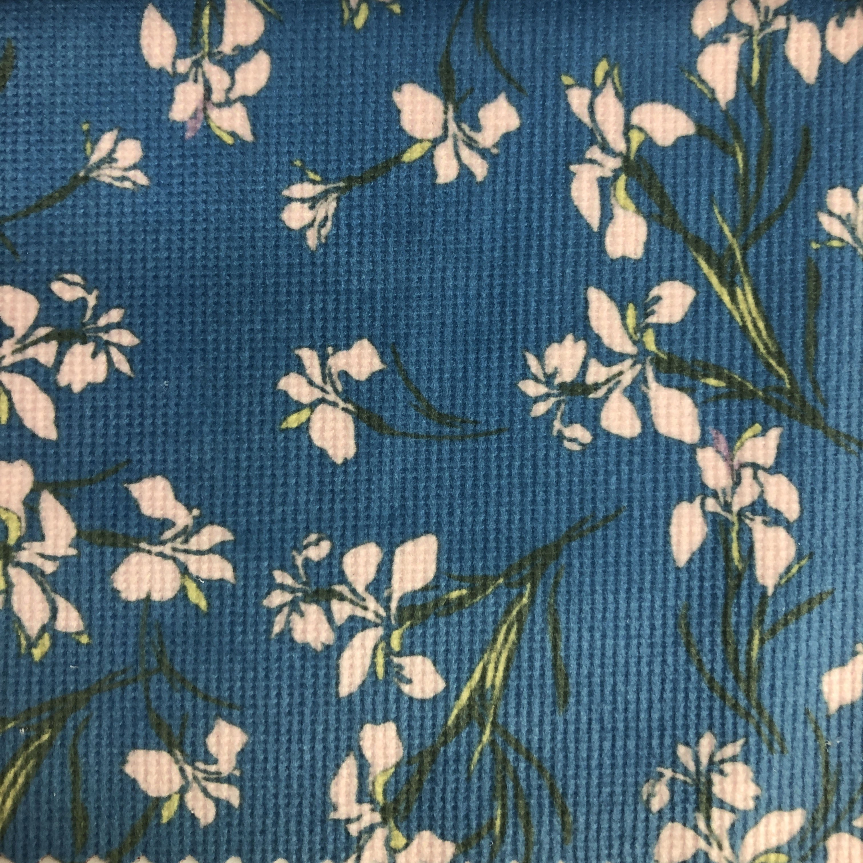 Fashion Flower Printed Corduroy Fabric 200GSM Polyester Fabric Printing Small Floral For Shircs