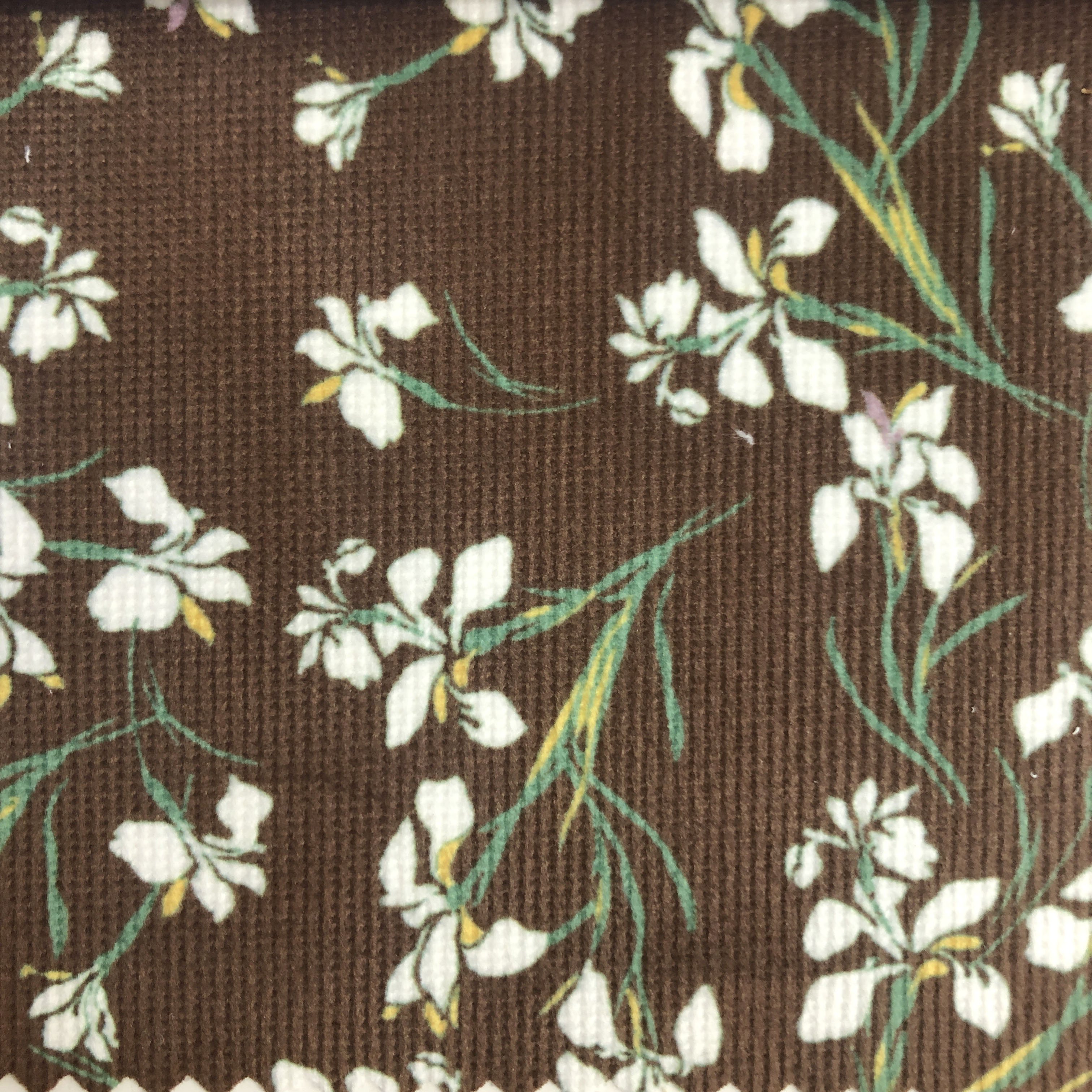 Fashion Flower Printed Corduroy Fabric 200GSM Polyester Fabric Printing Small Floral For Shircs
