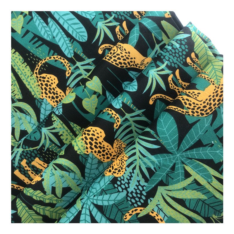 New money leopard green pattern jungle style print microfiber fabric hometextile fabric for children
