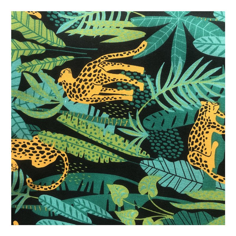 New money leopard green pattern jungle style print microfiber fabric hometextile fabric for children