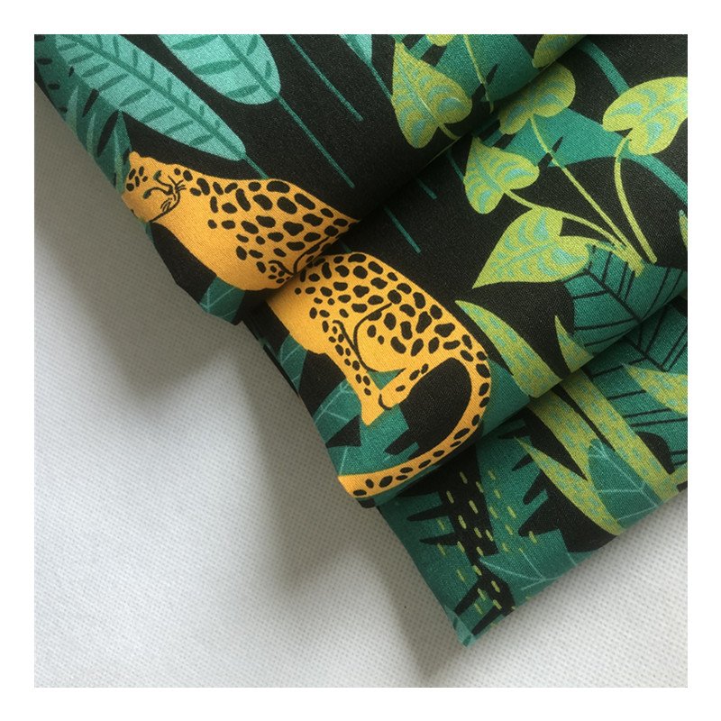 New money leopard green pattern jungle style print microfiber fabric hometextile fabric for children