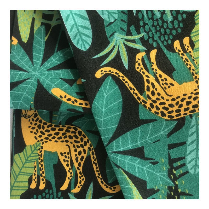 New money leopard green pattern jungle style print microfiber fabric hometextile fabric for children