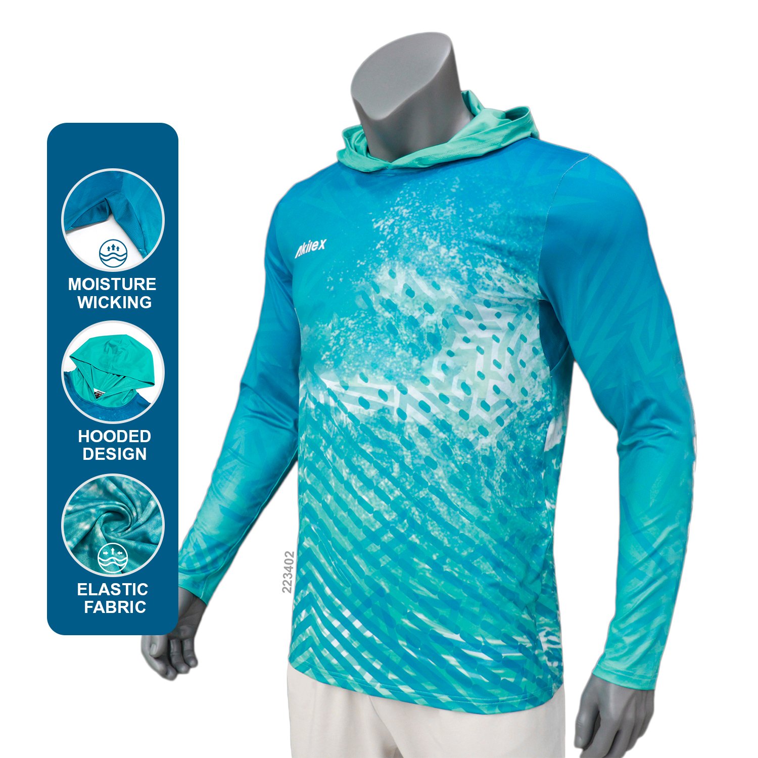 Waterproof Fishing Shirts UPF50+ Polyester Sunscreen DryFit Elastic Quick Dry UV Camisa Hoodie Fishing Shirts
