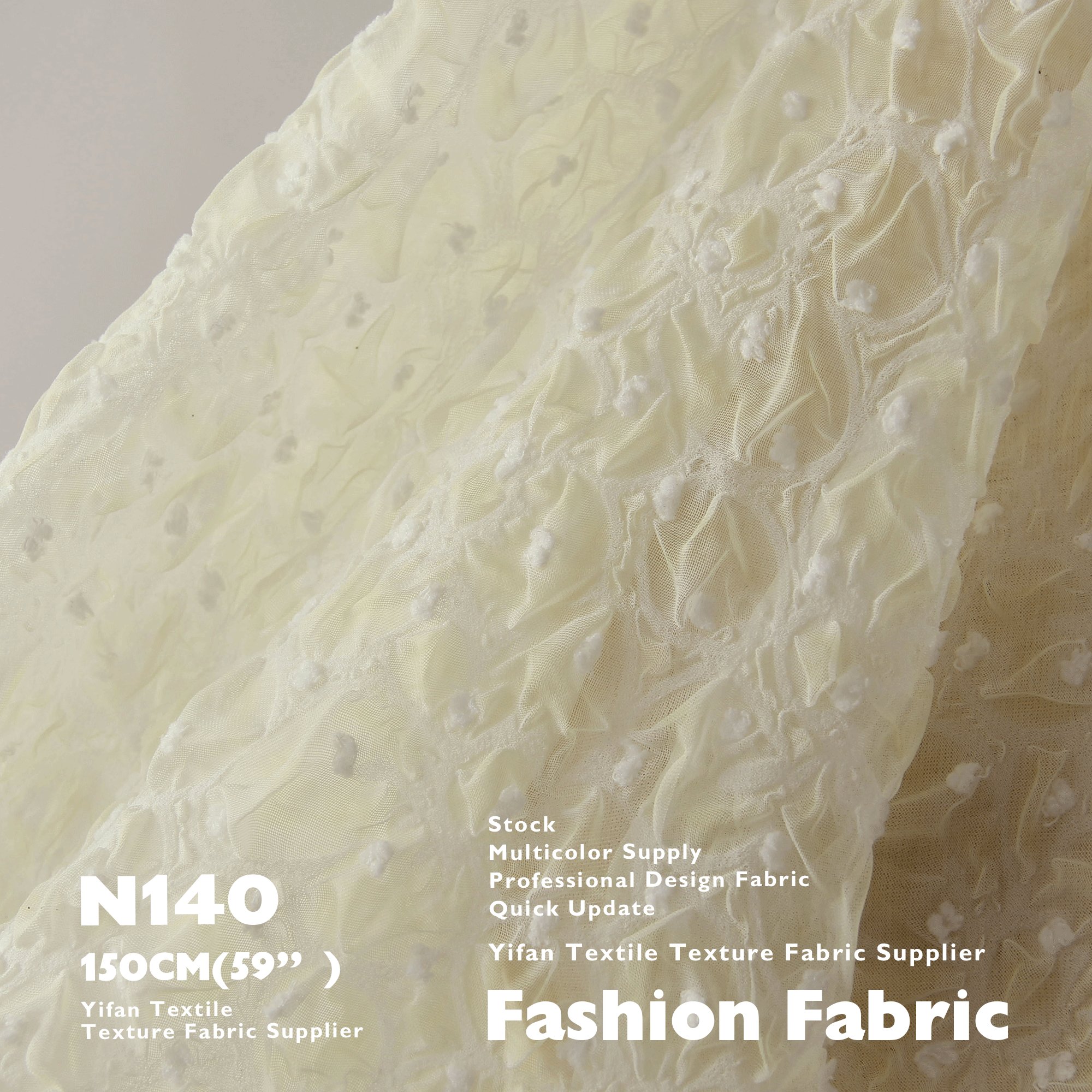 Eco-Friendly Wholesale Jacquard Chiffon Fabric 3D Dot Embossed Texture 100% Polyester Fabric For Desss Blouse Scarf