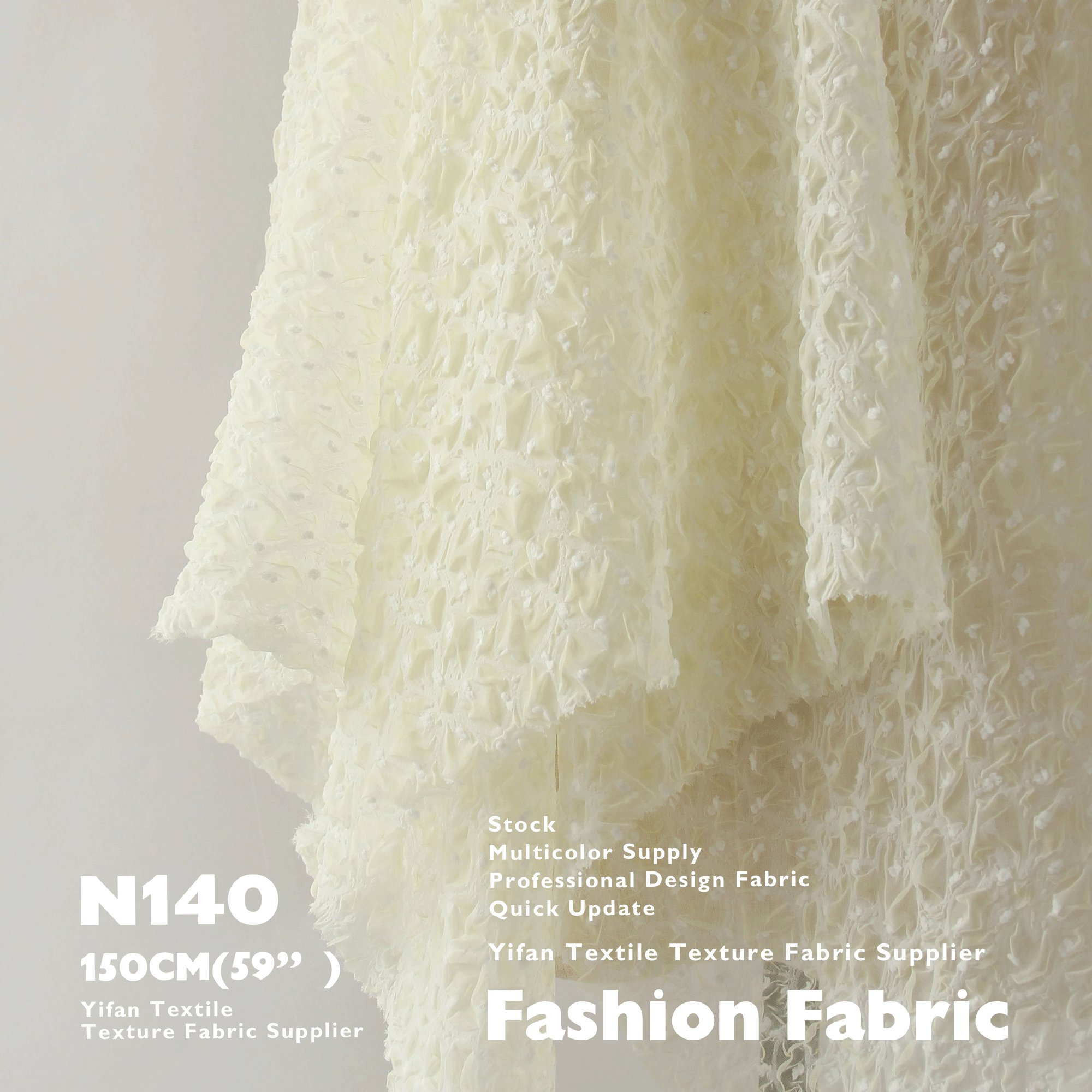 Eco-Friendly Wholesale Jacquard Chiffon Fabric 3D Dot Embossed Texture 100% Polyester Fabric For Desss Blouse Scarf