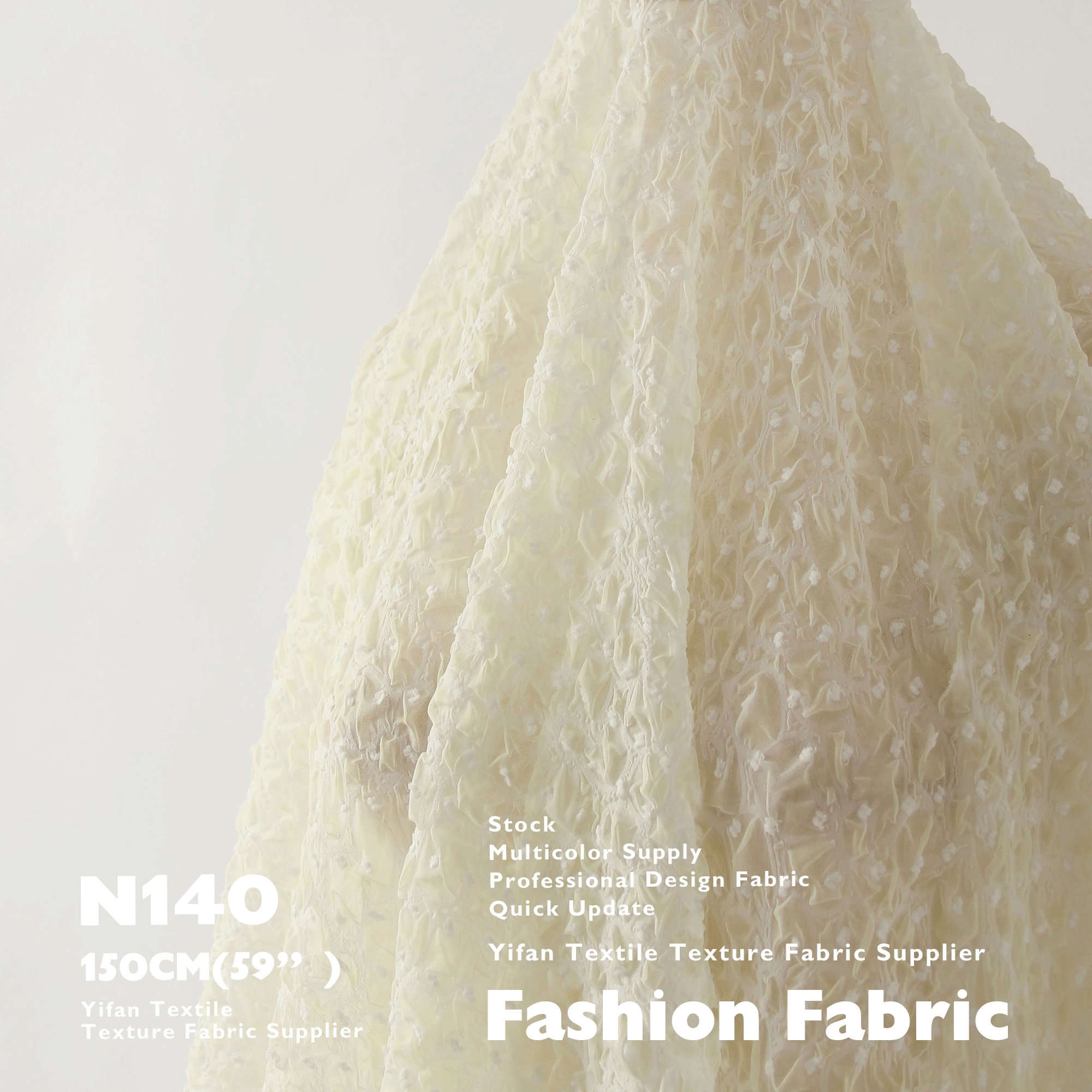 Eco-Friendly Wholesale Jacquard Chiffon Fabric 3D Dot Embossed Texture 100% Polyester Fabric For Desss Blouse Scarf