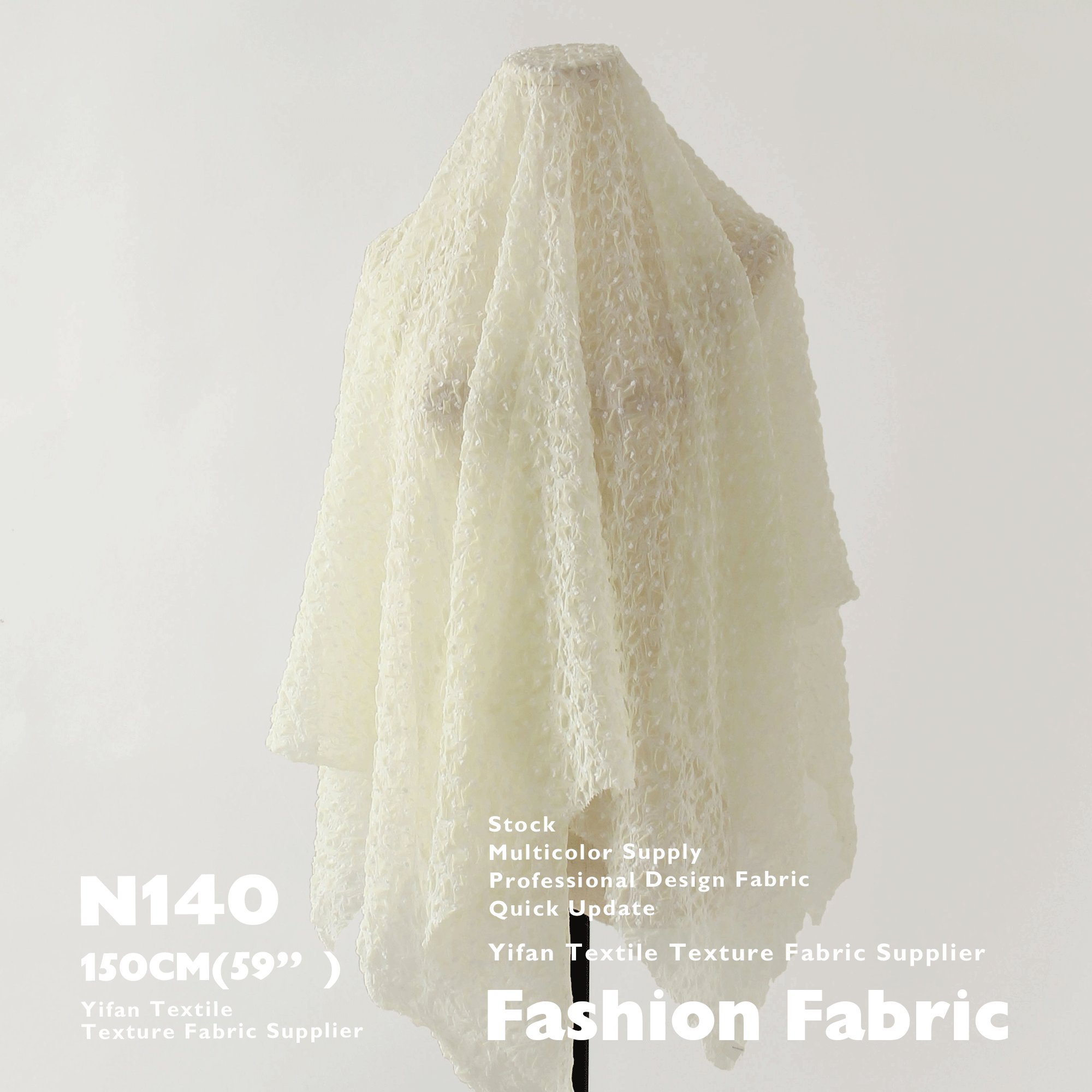 Eco-Friendly Wholesale Jacquard Chiffon Fabric 3D Dot Embossed Texture 100% Polyester Fabric For Desss Blouse Scarf