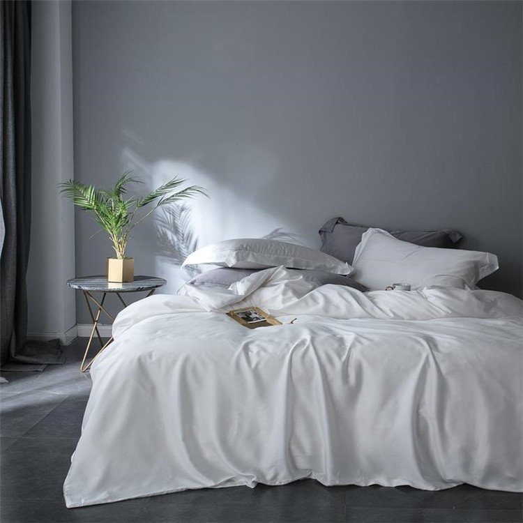 Hot Selling Anti-Static king queen size 100% Organic Bamboo bed Sheets White Bedding Set bed linen
