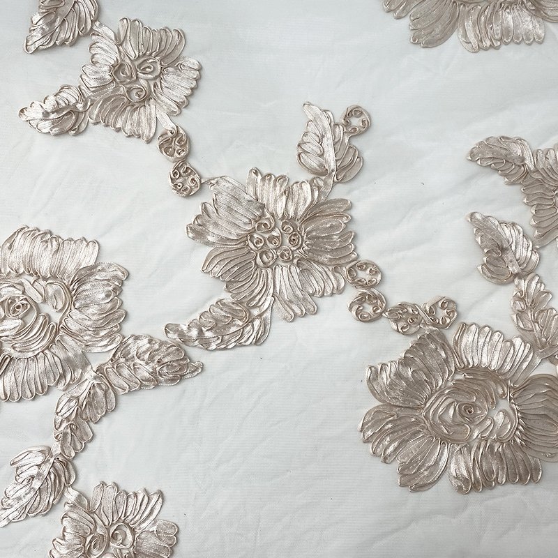 Harvest 100% polyester knitted mesh ribbon tape flowers embroidery for party dresses