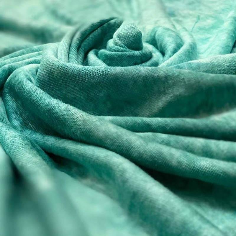 Luxury lurex custom multi color tie dye fashion women knitted clothing dressmaking sew quilted upholstery linen fabric