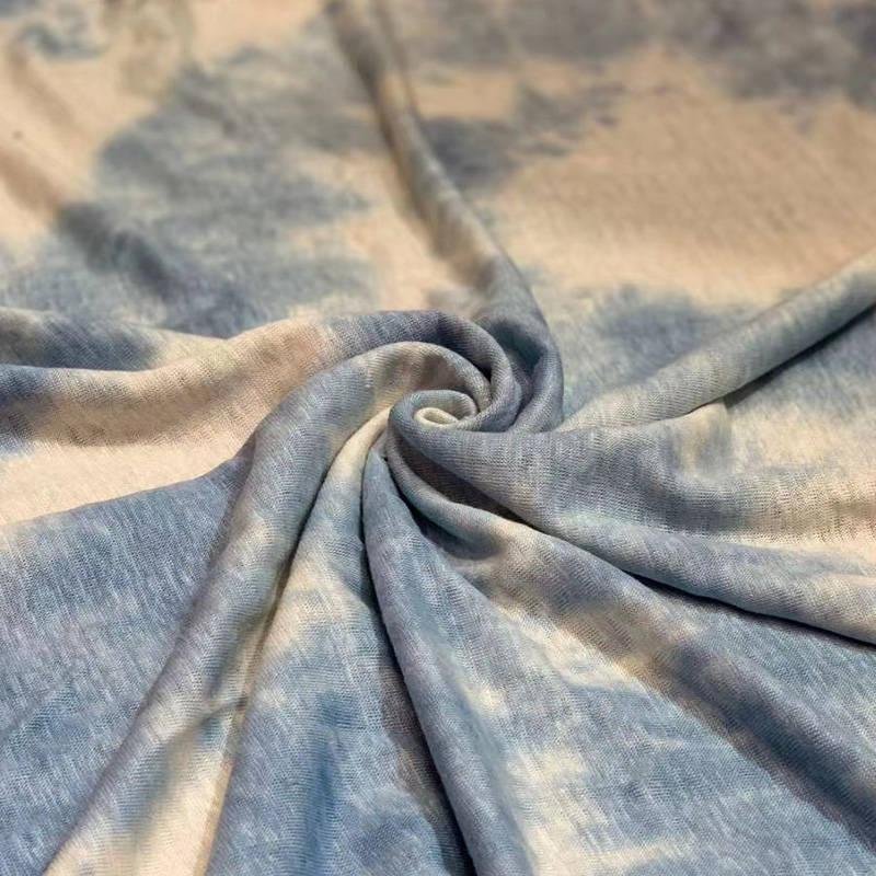 Luxury lurex custom multi color tie dye fashion women knitted clothing dressmaking sew quilted upholstery linen fabric