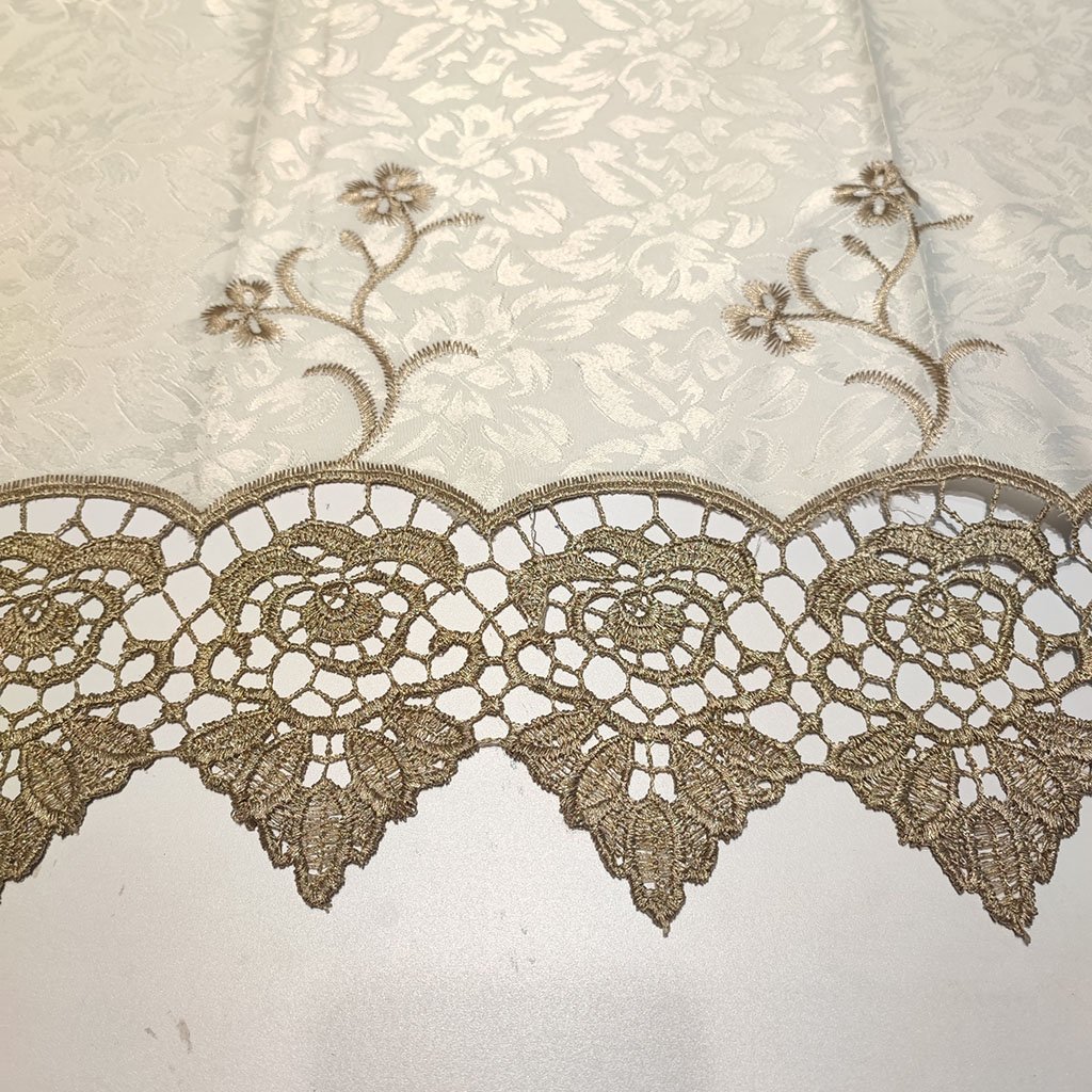 100%polyester fancy embroidery fabric curtain for the living room