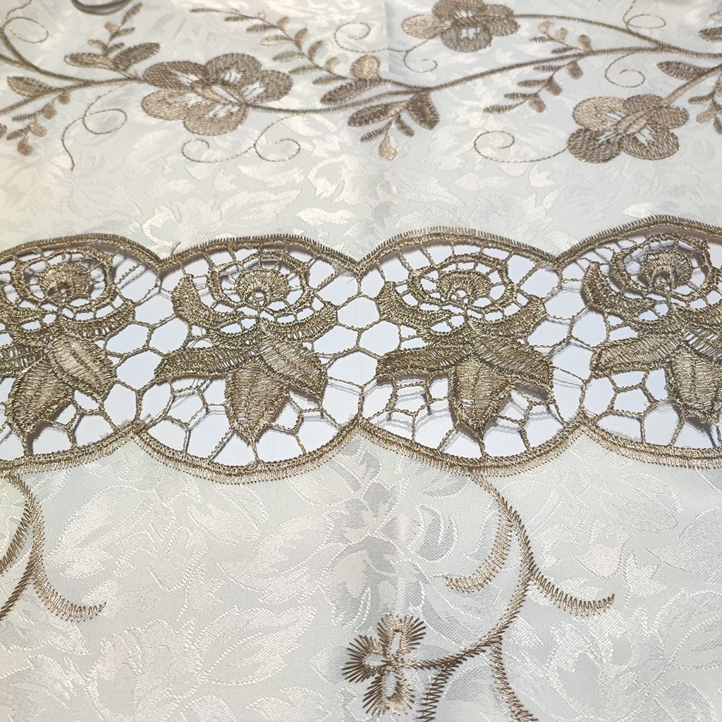 100%polyester fancy embroidery fabric curtain for the living room