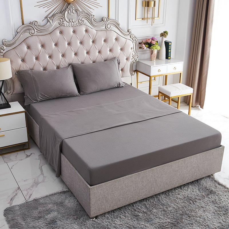 4PCS Drap Coton Wholesale Bedsheet 100% Cotton Bed Sheet Set Bedspread for Bedroom