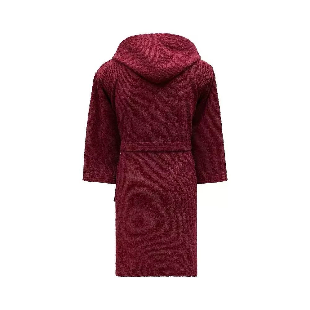 Thick Customized High Quality Flannel Velvet Hoodie Soft Hand-feel Warm Fiber Red Long Pajamas Robe Sleepwear Sleep Romper