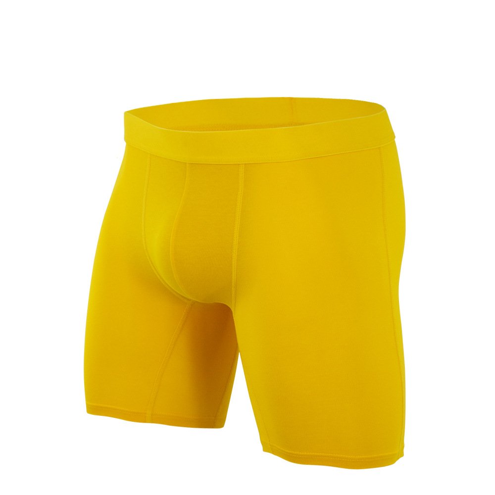 UXYK-Custom logo washed label fabric color breathable long leg men's Boxer underwear panties for men underpants
