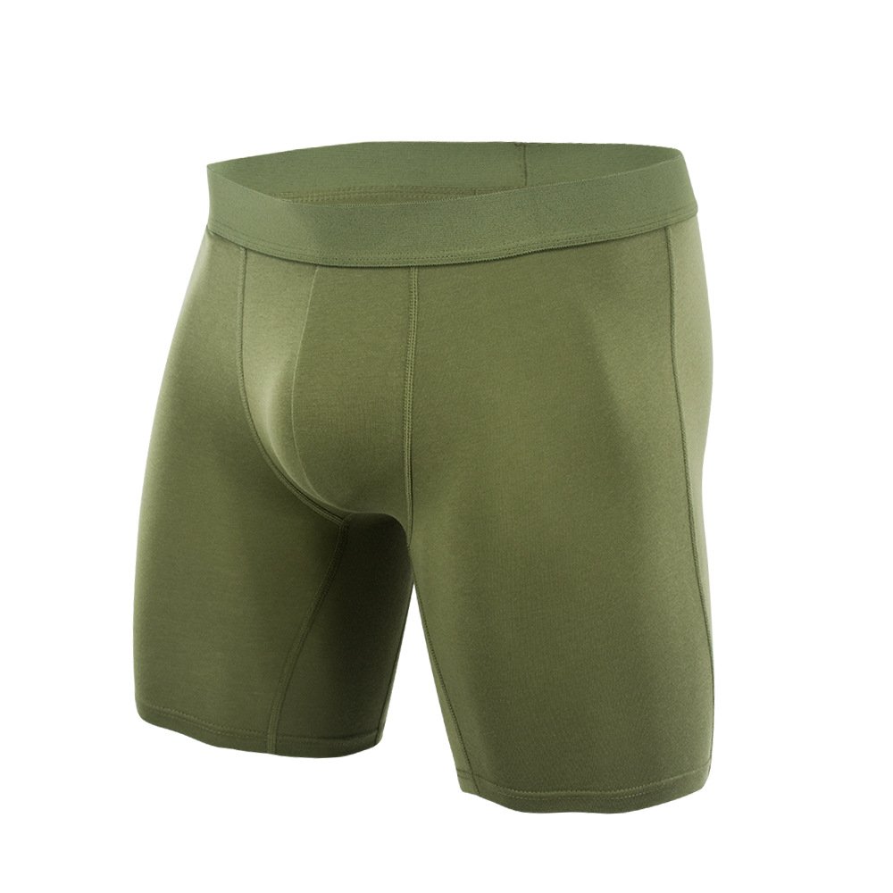 UXYK-Custom logo washed label fabric color breathable long leg men's Boxer underwear panties for men underpants