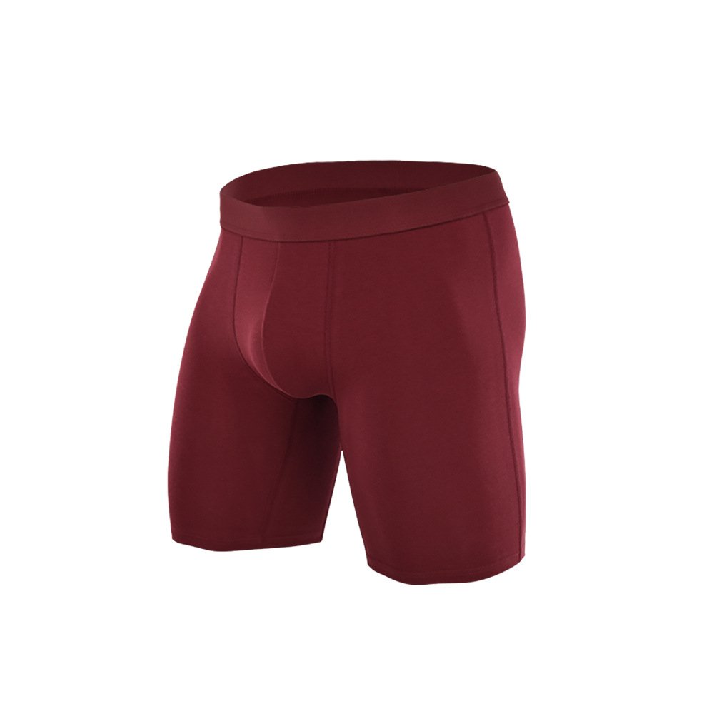 UXYK-Custom logo washed label fabric color breathable long leg men's Boxer underwear panties for men underpants