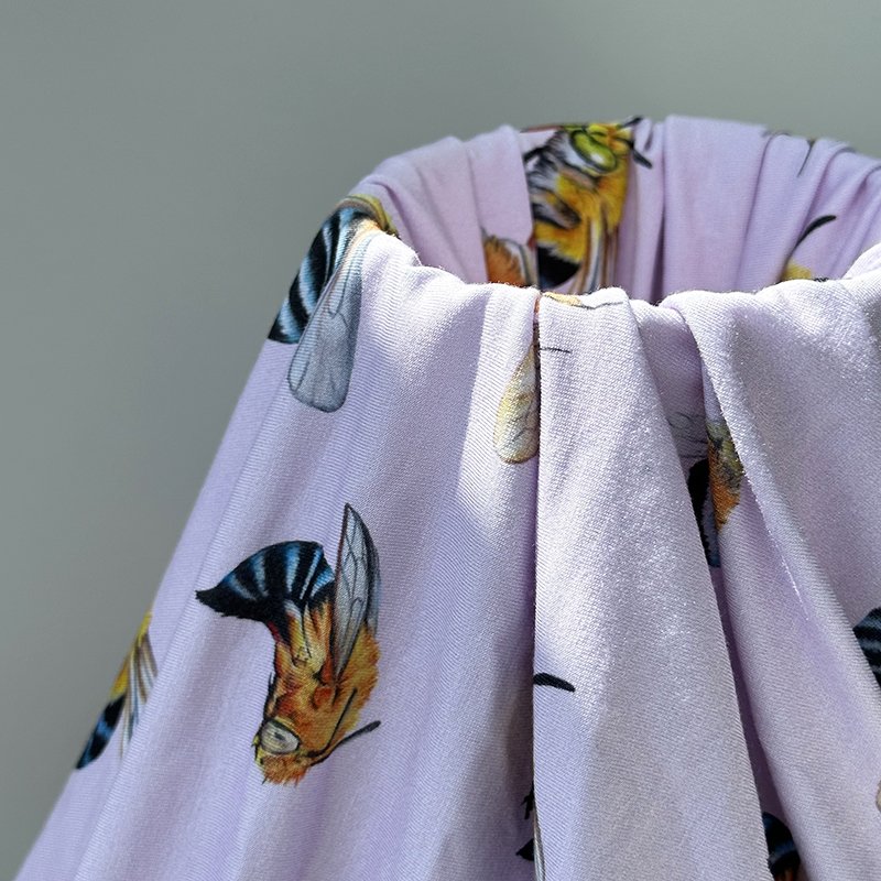 Custom Oem&Odm Digital Printed Sweet Bee Design Bamboo Fiber Fabric Bamboo Cotton Blend Fabric By the Meter for Baby Rompers