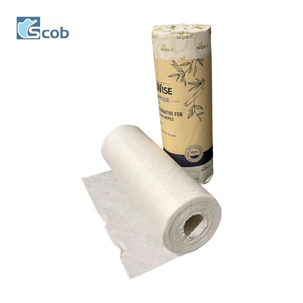 Nonwoven Spunlace Bamboo Fiber Wipes Cleaning Fabric Towel