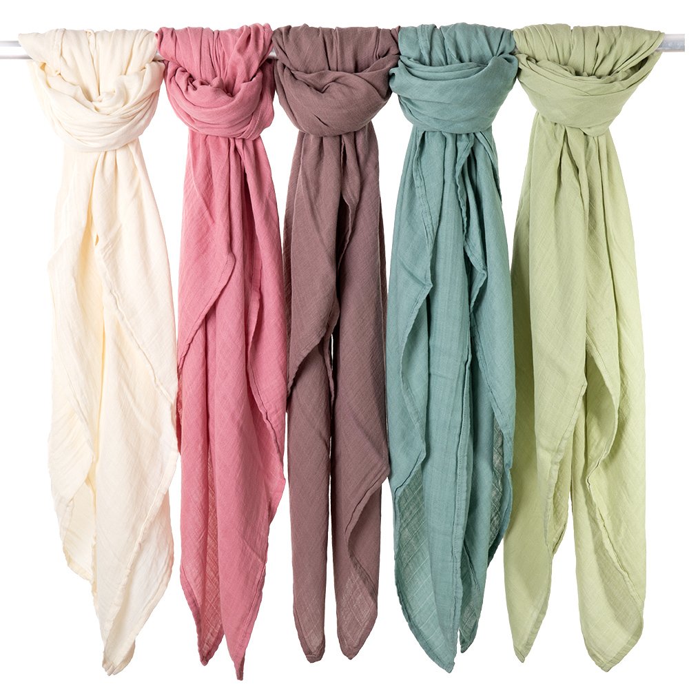 Reasonable Price Solid Color Bamboo Cotton Fabric Breathable Skin-friendly Swaddle Baby Muslin Blanket for Newborn Baby