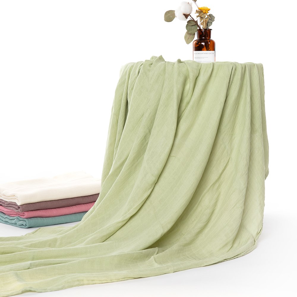 Reasonable Price Solid Color Bamboo Cotton Fabric Breathable Skin-friendly Swaddle Baby Muslin Blanket for Newborn Baby