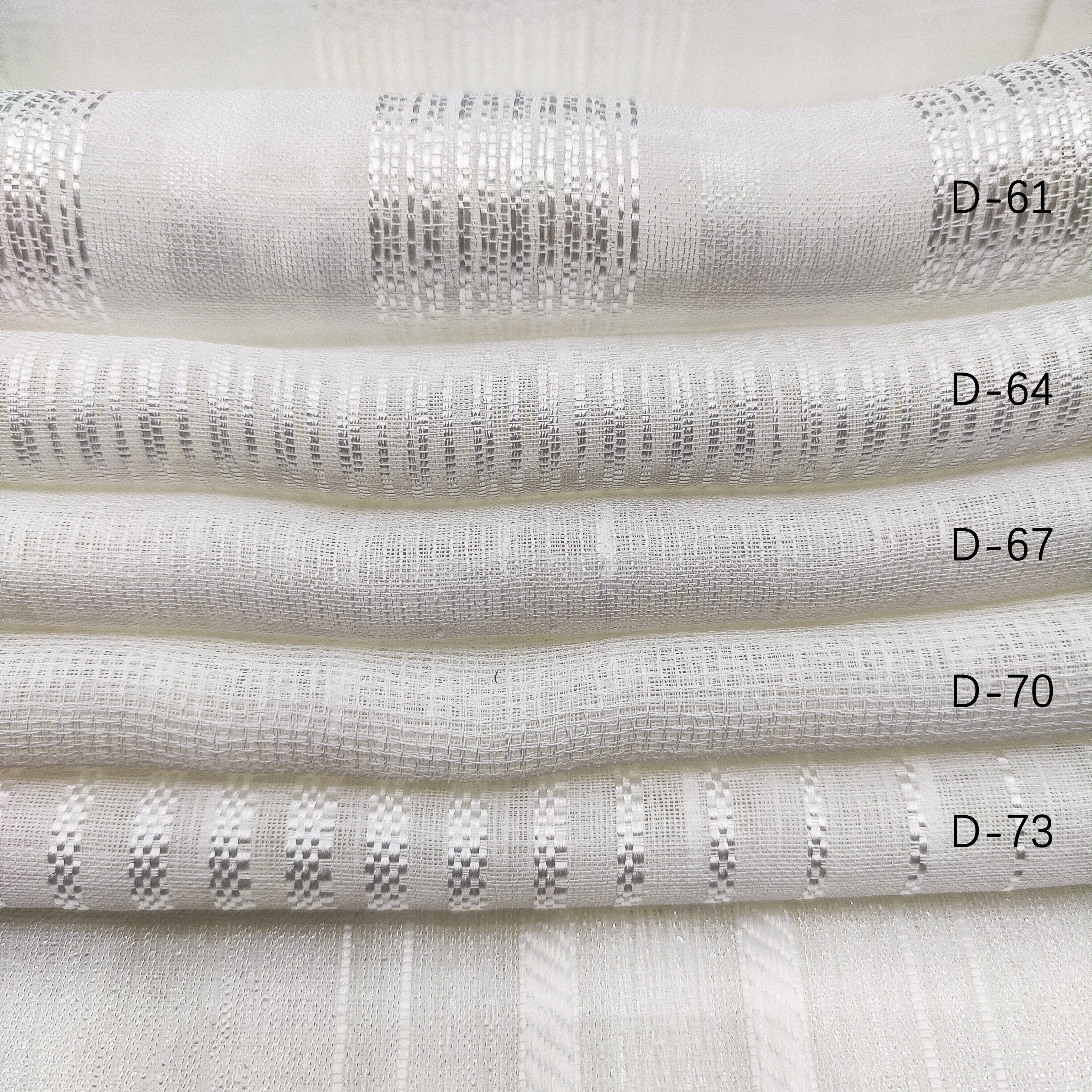 Bomar Factory Supply Jacquard Linen Style Transparent Sheer Voile Curtain Fabric Dyed Pattern Home Textile Cushions Living Room