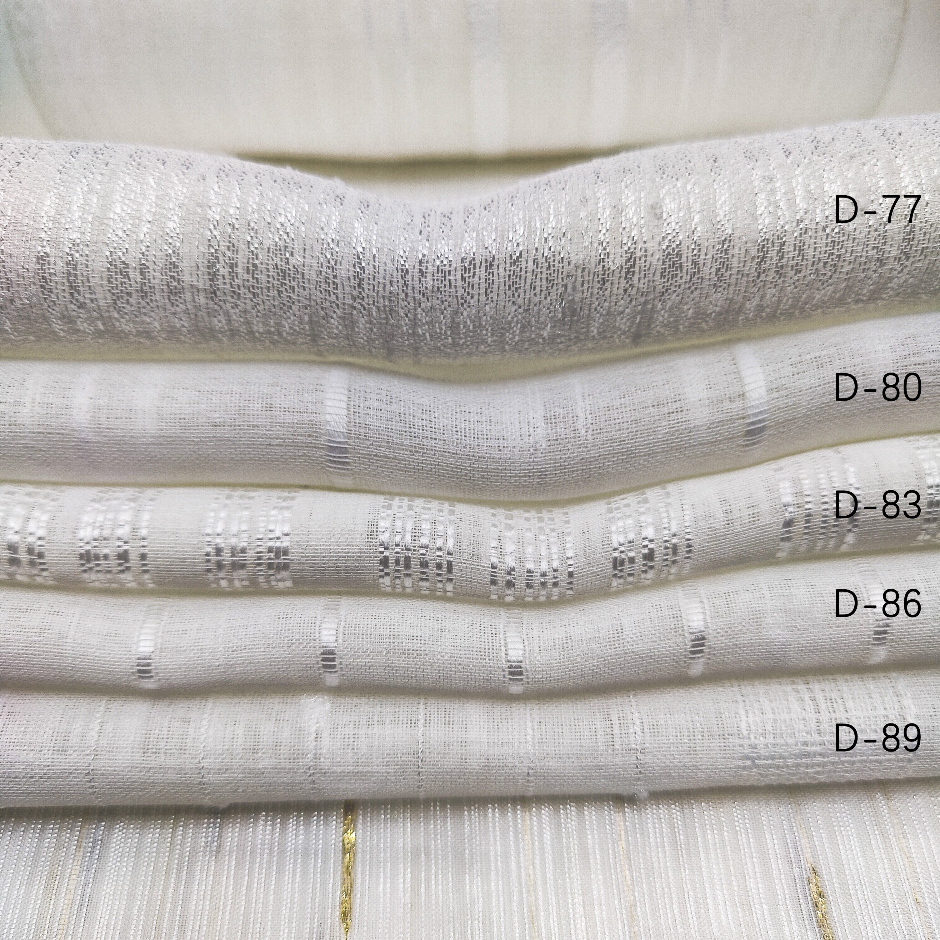 Bomar Factory Supply Jacquard Linen Style Transparent Sheer Voile Curtain Fabric Dyed Pattern Home Textile Cushions Living Room