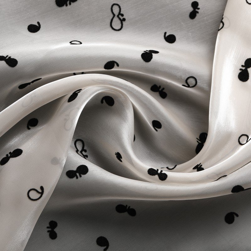 Soft comfortable 100% Polyester flocked organza fabric for girl's clothing designer bags