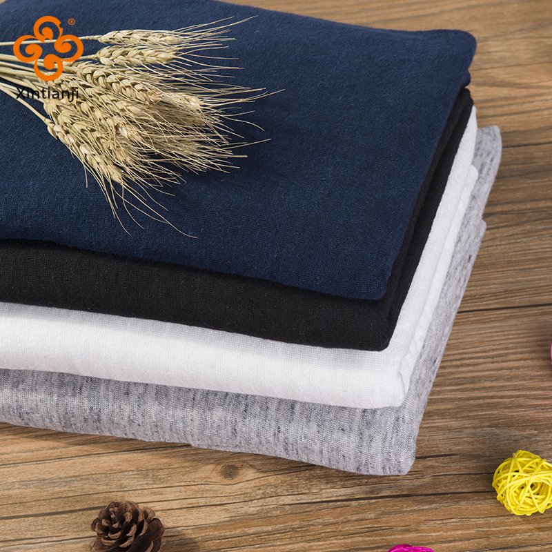 Wholesale textile 100% linen knitted fabric for T-shirt