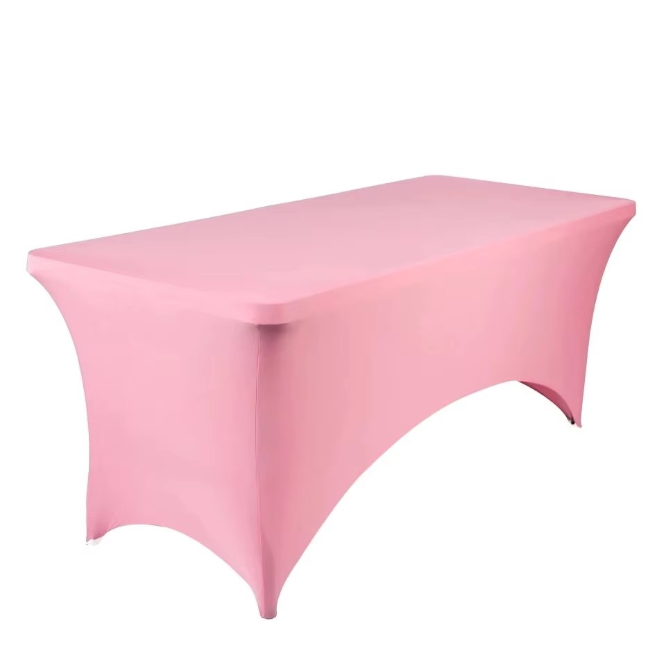 Personalised 6 Ft Spandex Table Cover Open Back Custom Branded Logo Print Spandexfabric Folding 4 Feet 6Ft Table Cloth
