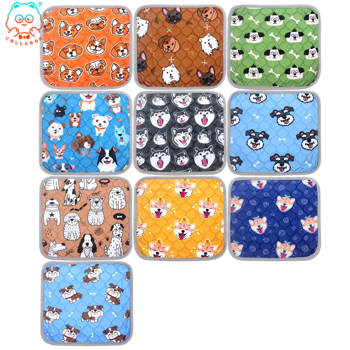 COLLABOR 10 Colors Washable Bamboo Pee Pads For Hamster Reusable Mesh Pee Pad 5 Layer Waterproof Oversized Pee Pads Leak-Proof