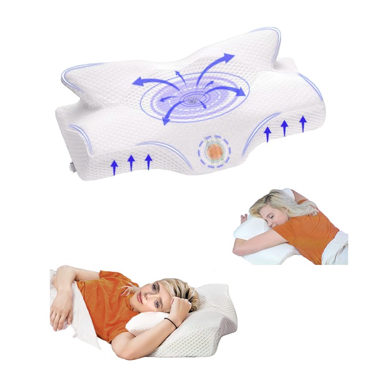 Free Simple Comfortable Contour Neck Cervical Support Breathable Fabric Covered Animal Orthopedic Ergonomic Memory Foam Pillow