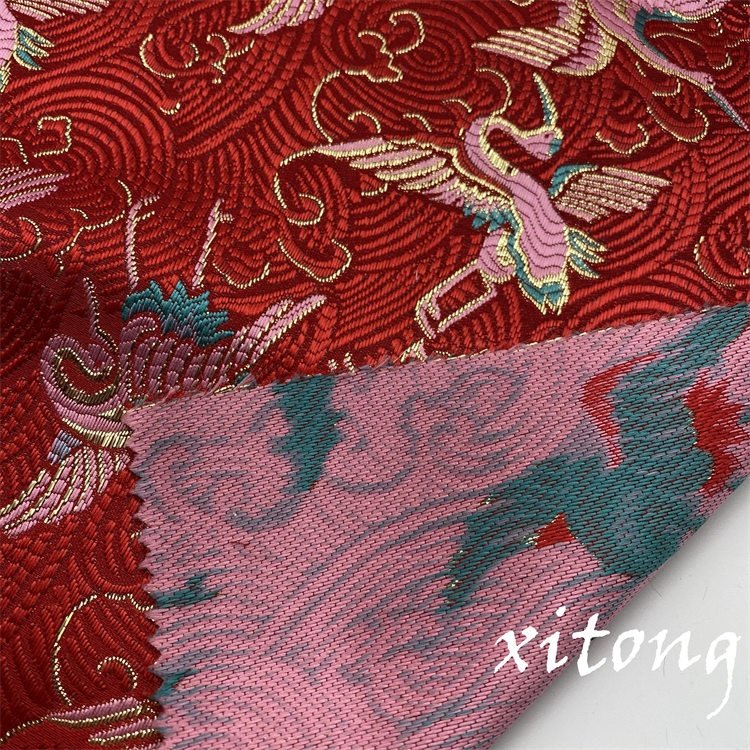 TEXTILES SUPPLIER 100%POLYESTER FABRIC DESIGNER FABRIC Woven Jacquard brocade fabric for dress garment 3D pattern jacquard