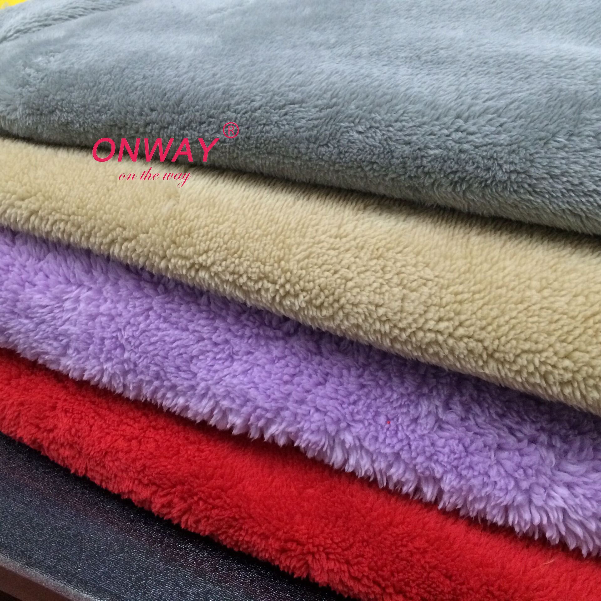 100% Polyester Knitted Coral Fleece Fabric Blanket Pajamas Garment Sherpa Terry Soft Coral Polar Flannel Fleece Fabric