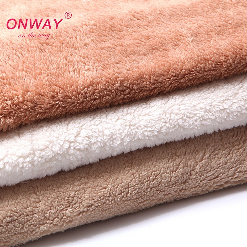 100% Polyester Knitted Coral Fleece Fabric Blanket Pajamas Garment Sherpa Terry Soft Coral Polar Flannel Fleece Fabric